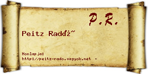 Peitz Radó névjegykártya